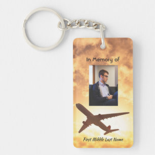 Celebration Life Memorial Keepsake Aeroplane Pilot Key Ring