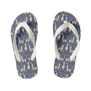 Celebration Llama Pattern Kid's Jandals