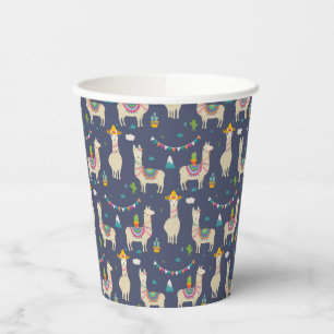 Celebration Llama Pattern Paper Cups