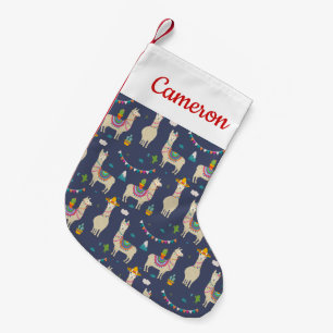 Celebration Llama Pattern Small Christmas Stocking