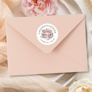 Celebration Modern Doodle Classic Round Sticker