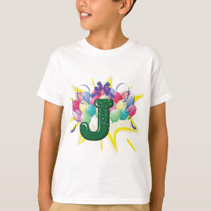 Celebration Monogram Letter J with Balloons T-Shirt