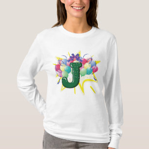 Celebration Monogram Letter J with Balloons T-Shirt