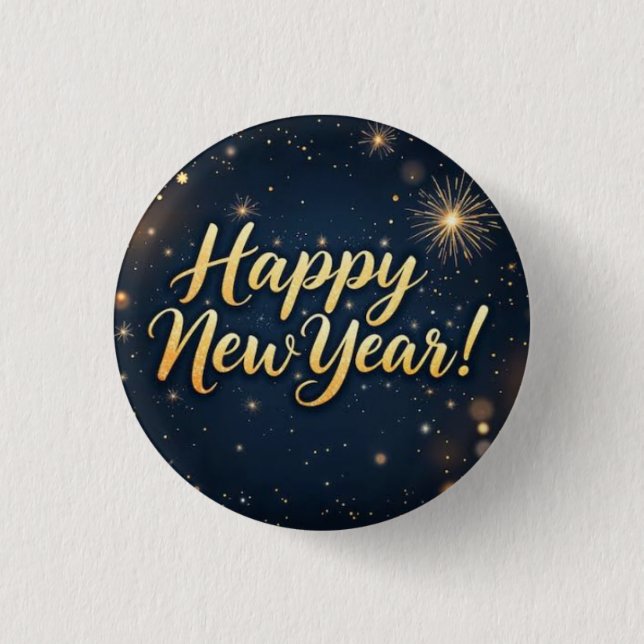 Celebration New Year Patches 2026 3 Cm Round Badge (Front)