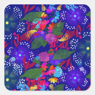 Celebration Night Pattern Square Sticker