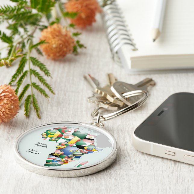 Celebration of Africa in Flags Design Key Ring (Side)