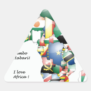 Celebration of Africa in Flags Design Triangle Sticker