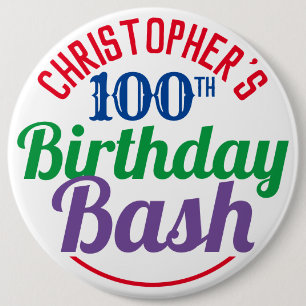 Celebration of Age 100th Birthday Button