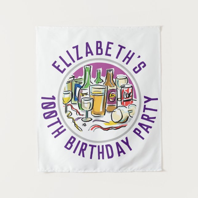 Celebration of Age 100th Birthday Tapestry (Front)