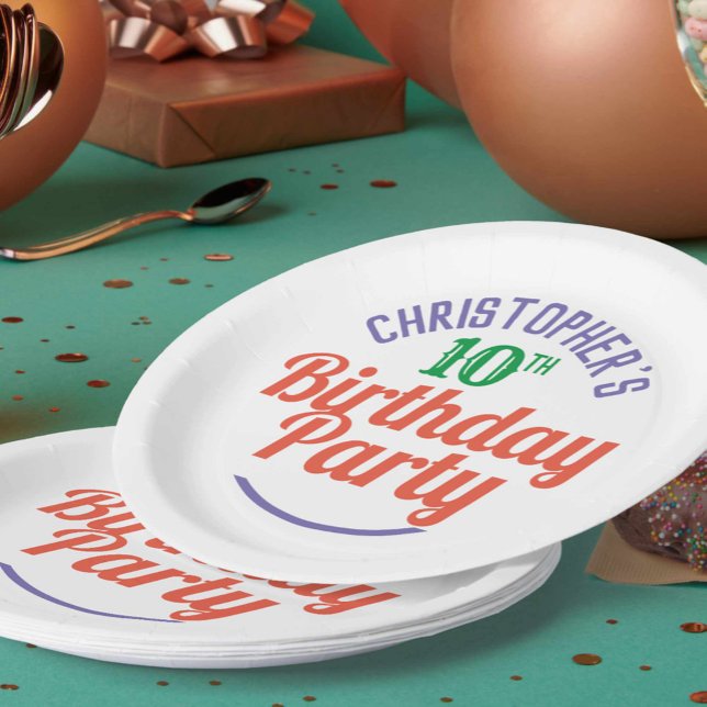 Celebration of Age 10th Birthday Paper Plates (Creator Uploaded)