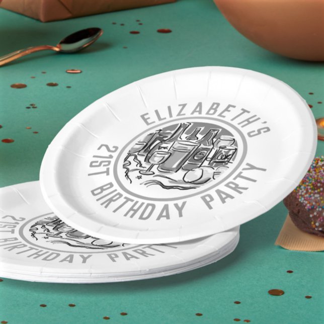 Celebration of Age 21st Birthday Paper Plate (Creator Uploaded)