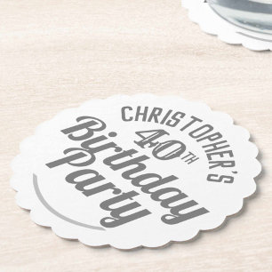 Celebration of Age 40th Birthday Paper Coaster