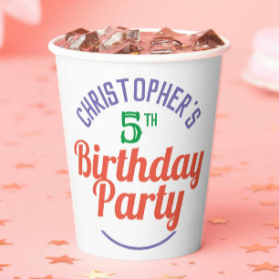 Celebration of Age 5th Birthday Paper Cups