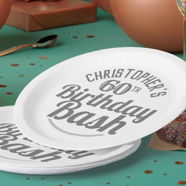 Celebration of Age 60th Birthday Paper Plate (Creator Uploaded)