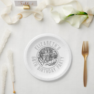 Celebration of Age 60th Birthday Paper Plates