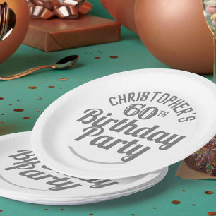 Celebration of Age 60th Birthday Paper Plates