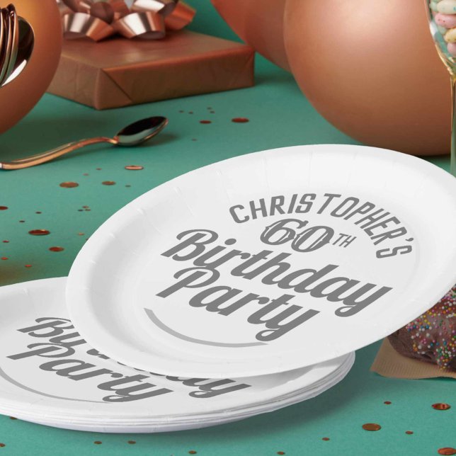 Celebration of Age 60th Birthday Paper Plates (Creator Uploaded)