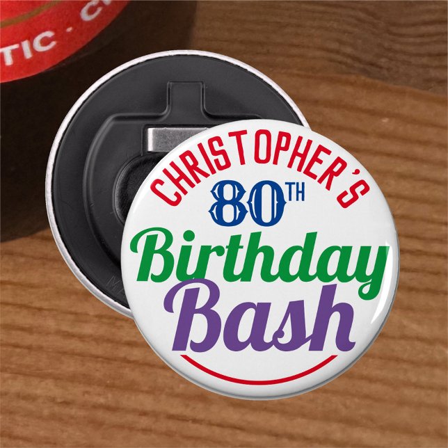 Celebration of Age 80th Birthday Bottle Opener (Creator Uploaded)