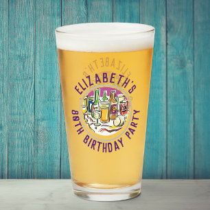 Celebration of Age 80th Birthday Glass