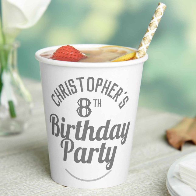Celebration of Age 8th Birthday Paper Cups (Creator Uploaded)