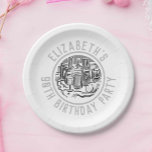 Celebration of Age 90th Birthday Paper Plates<br><div class="desc">To celebrate a special birthday. Designed for someone who is 90 years of age. 90th birthday celebration. Birthday party drinks illustration is the centrepiece. Add the name and age. Birthday party paper plates.</div>