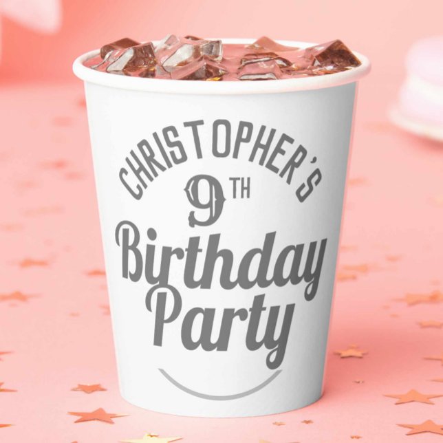 Celebration of Age 9th Birthday Paper Cups (Creator Uploaded)
