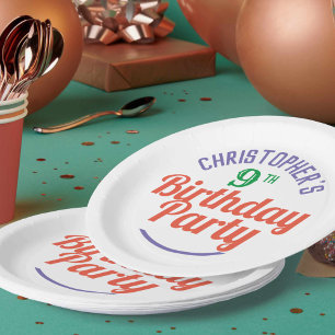 Celebration of Age 9th Birthday Paper Plates