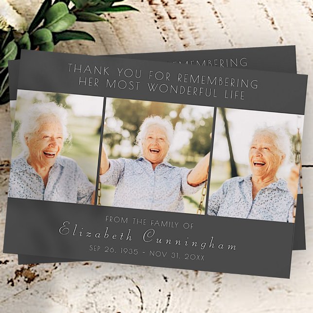 Celebration of Her Life Modern Thank You Card (Creator Uploaded)