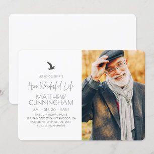 Celebration of His Life Memorial Modern Photo Invitation