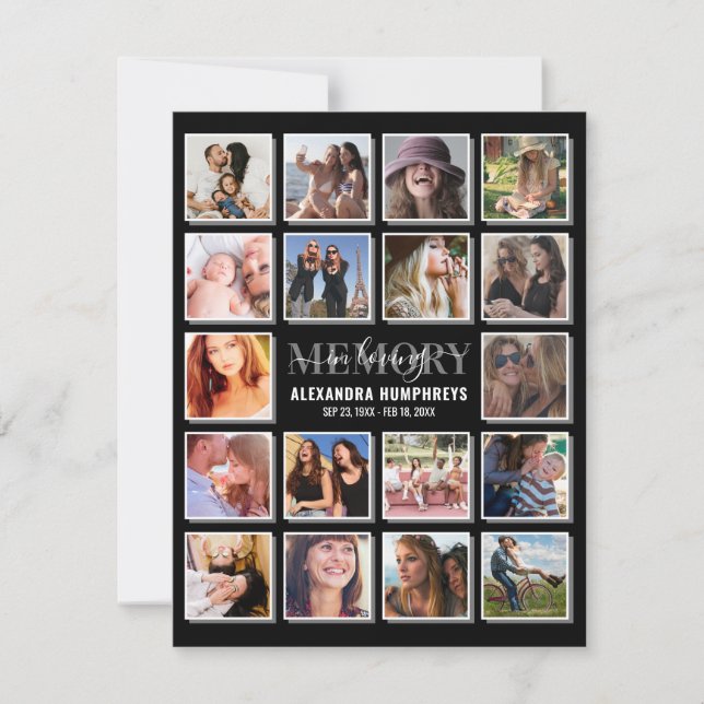 Celebration of Life 18 Photo Funeral Invitation (Front)