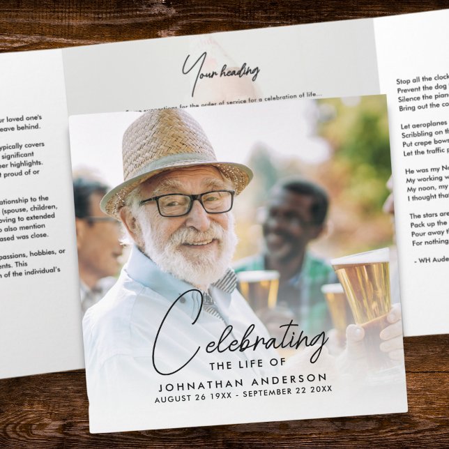 Celebration of Life 18-Photo Memorial/Funeral Tri-Fold Programme (Creator Uploaded)