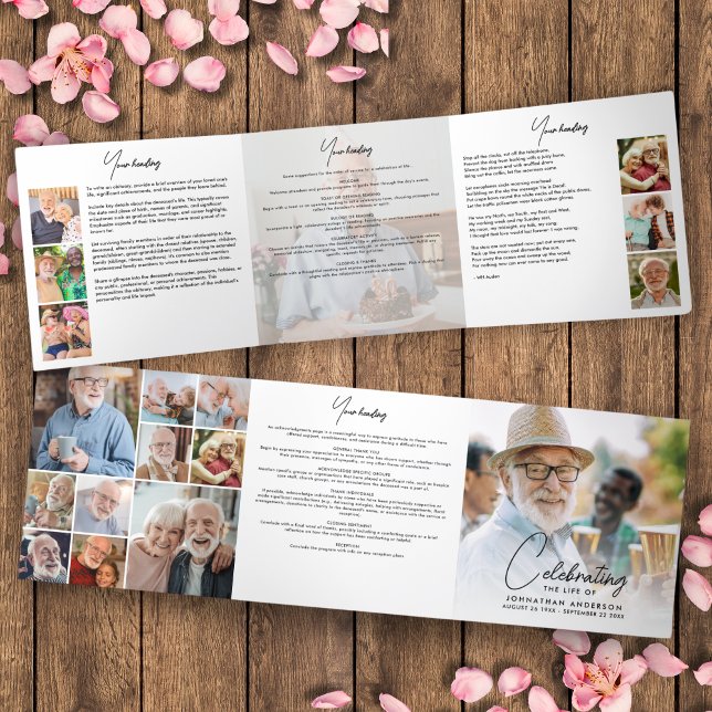 Celebration of Life 18-Photo Memorial/Funeral Tri-Fold Programme (Creator Uploaded)