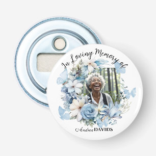 Celebration Of Life 1 Photo Garland Blue Floral  Bottle Opener