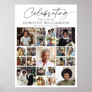Celebration of Life 21 Photo Collage Memorial Poster
