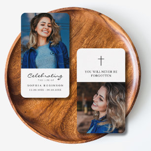 Celebration of Life 2 Photo Funeral Prayer Card