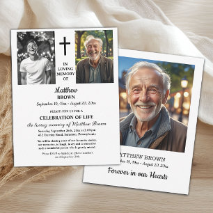 Celebration Of Life 2 Photos Funeral  Invitation