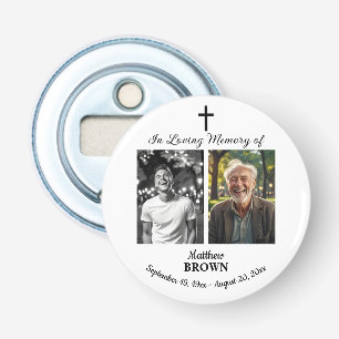 Celebration Of Life 2 Photos Funeral White Bottle Opener