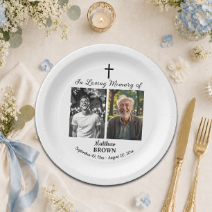 Celebration Of Life 2 Photos Funeral White Paper Plate