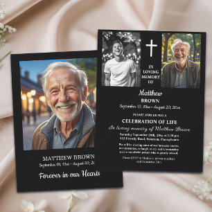 Celebration Of Life 3 Photos Funeral Invitation