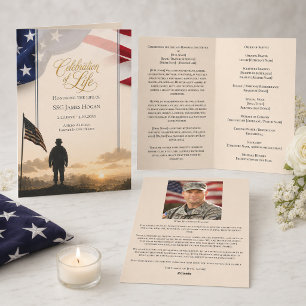 Celebration of Life American Flag Military Funeral Programme