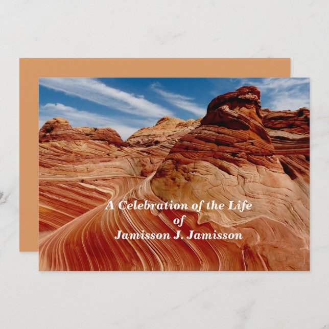 Celebration of Life Announcement Waves of Time (Front/Back)