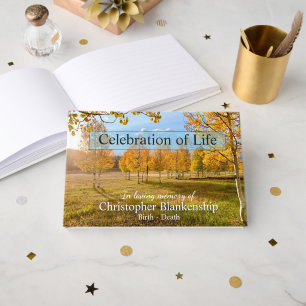 Celebration Of Life Aspen Trees In Fall Photo Guest Book