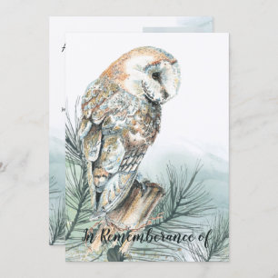 Celebration of Life Barn Owl Invitation