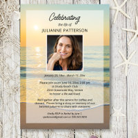 Celebration of Life Beach Themed Photo Funeral