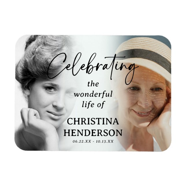 Celebration of Life Before & After Photo Magnet (Horizontal)