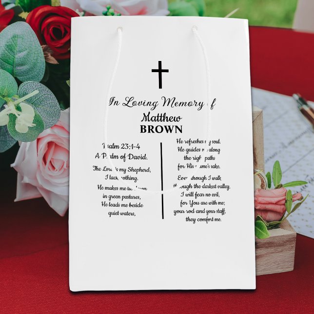 Celebration Of Life Bible Verse Funeral Medium Gift Bag (Creator Uploaded)