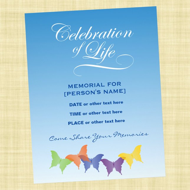 Celebration of Life Butterflies Invitation Flyer (Creator Uploaded)