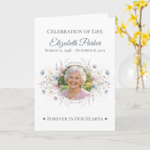 Celebration of Life Butterfly Memorial Program Card