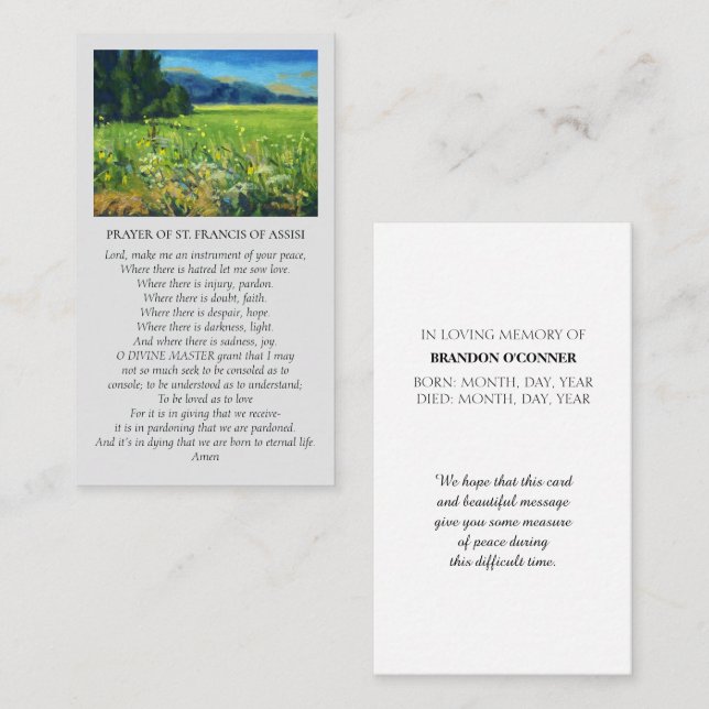 Celebration of Life Countryside Sympathy Card (Front/Back)