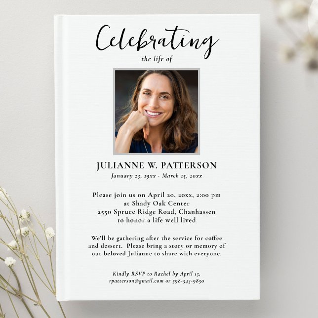 Celebration of Life Custom Photos, Poem, Text Invitation (Creator Uploaded)